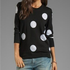 Equipment Shane Wool Crew Neck Sweater in Black & Ivory